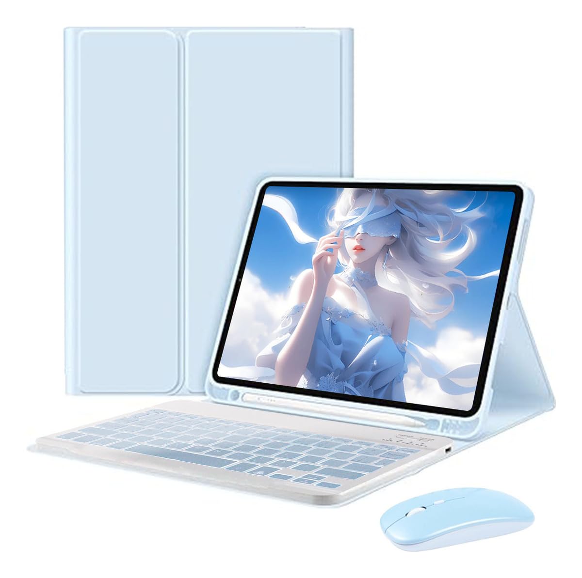 Capa Para Tablet, Capa + Mouse e Teclado Magnético Bluetooth Destacável Para Samsung S6 Lite 10.4 Pol (Verde Escuro, Teclado comum) - Imagem 21