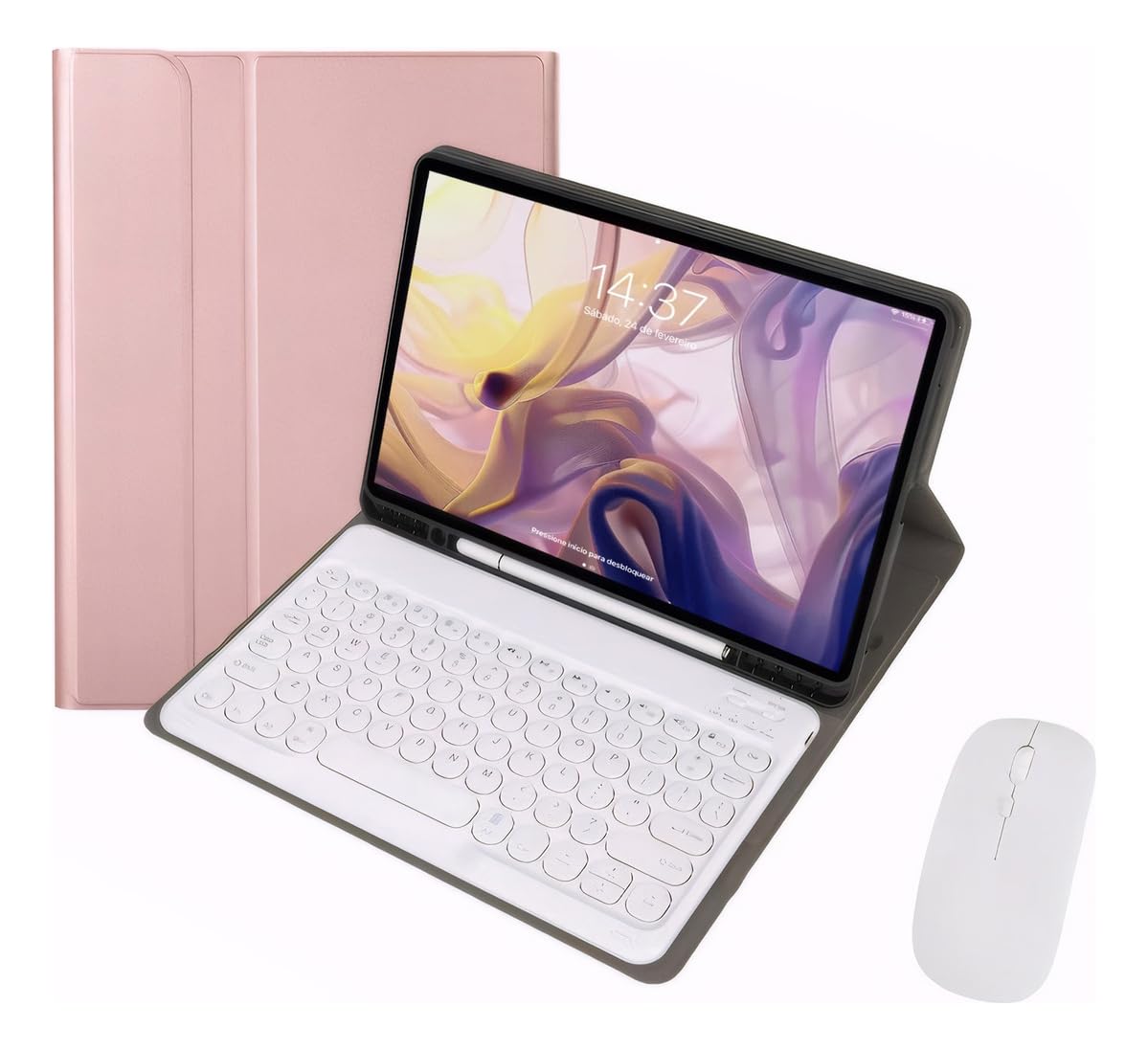 Capa Tablet Com Magnética e Removível Teclado e Mouse Bluetooth, Capa Para iPad Pro 12.9 Polegadas (Roxo) - Imagem 13