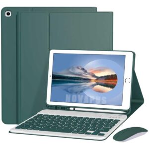 Capa Para Tablet, Capa + Mouse e Teclado Magnético Bluetooth Destacável Para Samsung S6 Lite 10.4 Pol (Verde Escuro, Teclado comum)