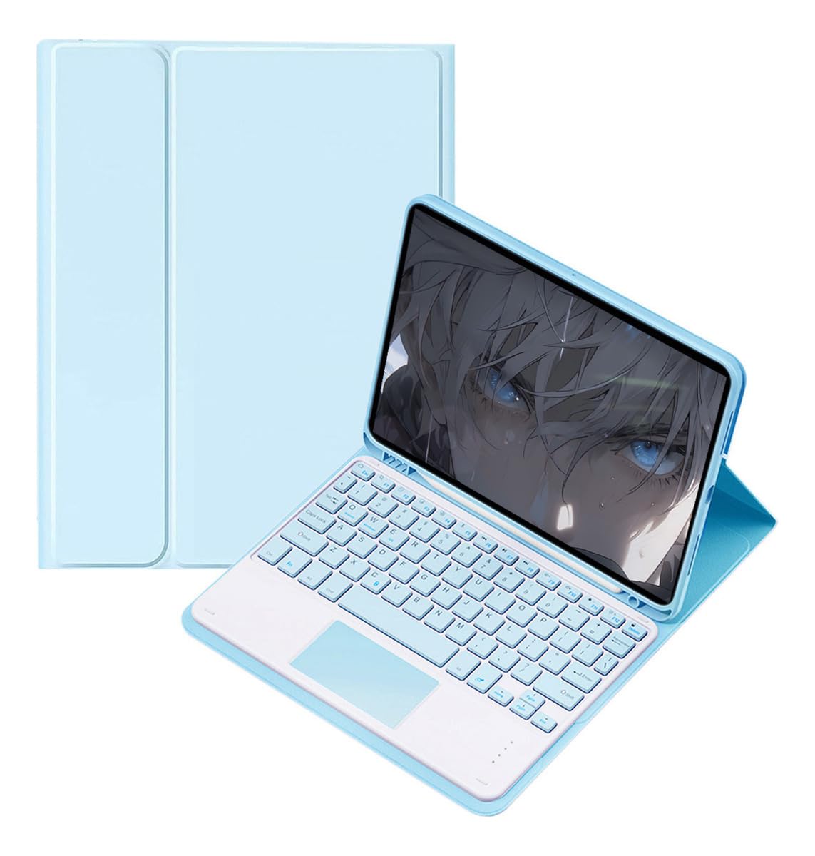 Capa para tablet para iPad de 10,2 polegadas de 8ª, 7ª e 9ª geração com teclado magnético sem fio, fina, leve e à prova de quedas (amarelo limão, Estilo comum) - Imagem 25