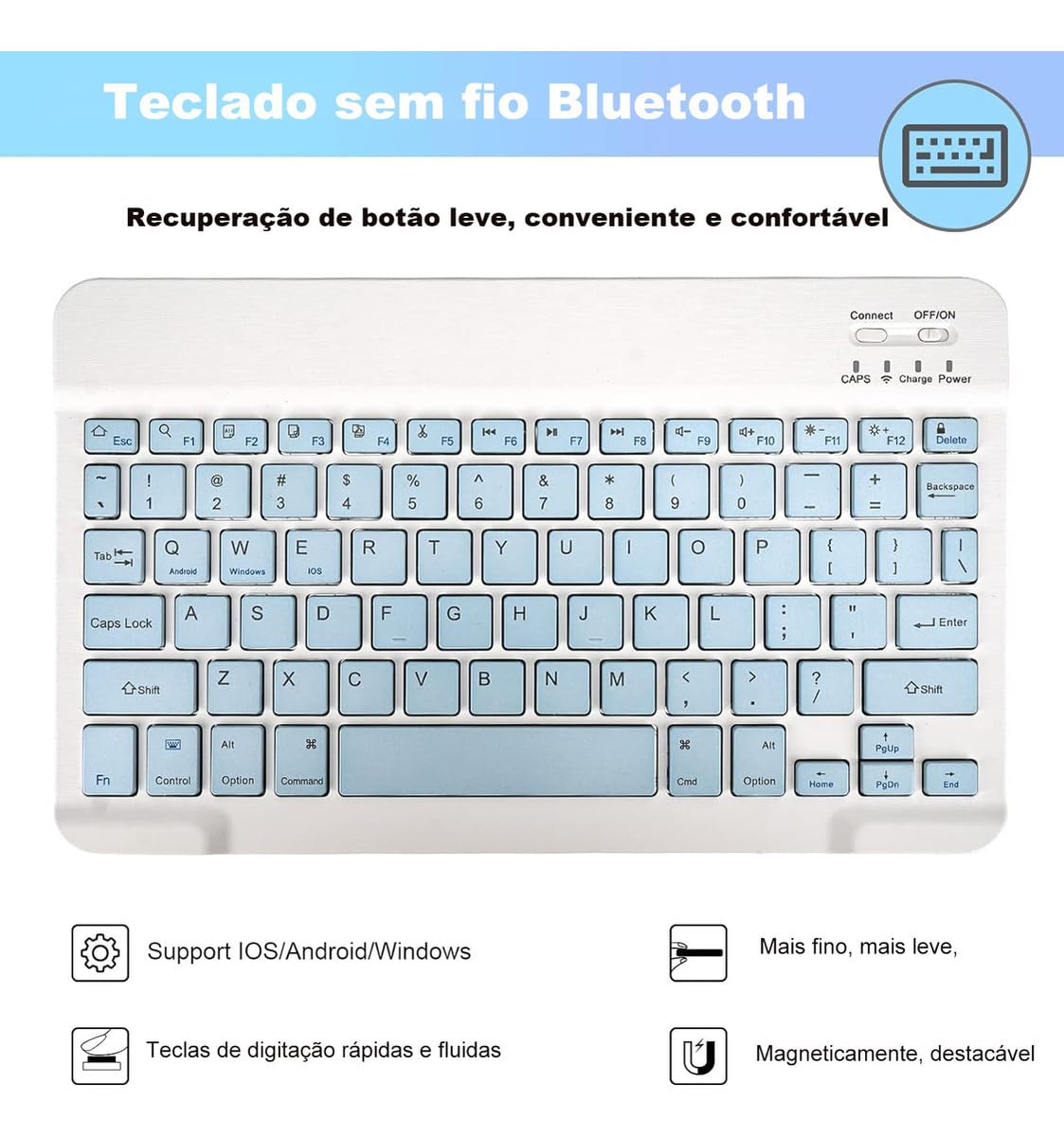 Capa Para Tablet, Capa + Mouse e Teclado Magnético Bluetooth Destacável Para Samsung Tablet A8 (Tartrazine, Teclado comum) - Imagem 11