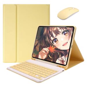 Capa Para Tablet, Capa + Mouse e Teclado Magnético Bluetooth Destacável Para Samsung Tablet A8 (Tartrazine, Teclado comum)