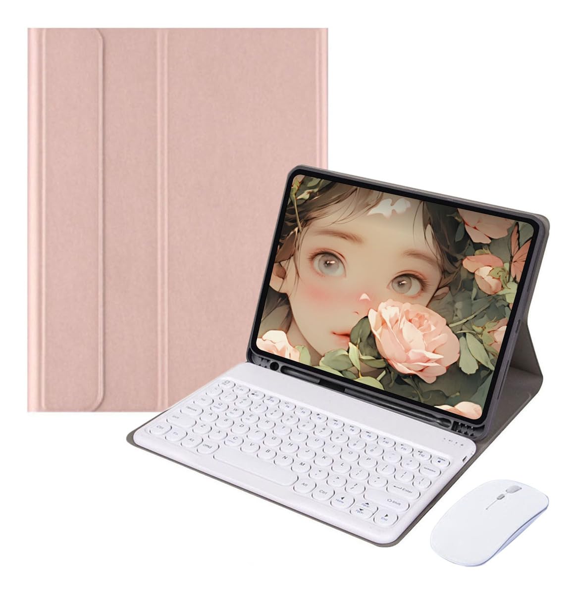 Capa+teclado De Teclas Redondas+mouse Para Air4/air5 10,9 (Azul) - Imagem 12