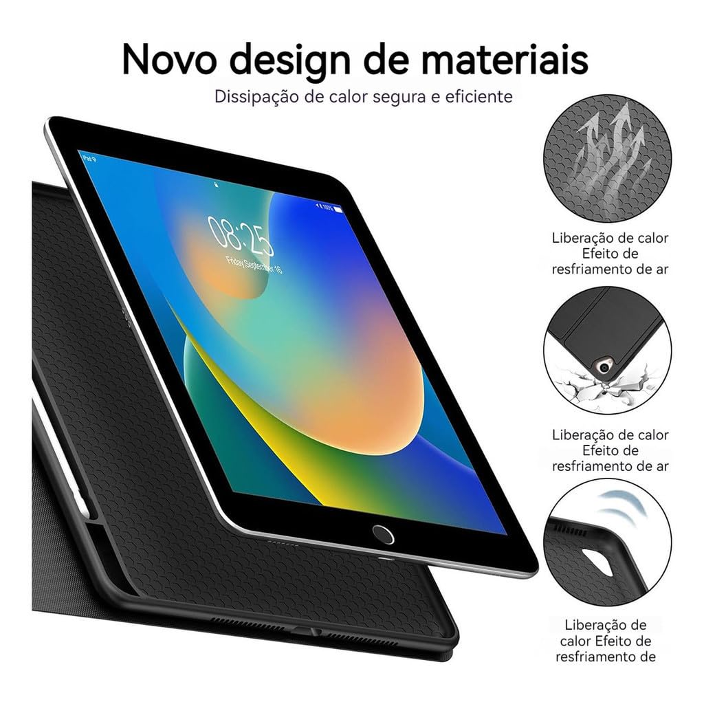 Adequado para iPad Air / Air2 9,7 polegadas tablet capa protetora com teclado, ultra-fino e anti queda (Cinzento Lavanda, Modelo normal) - Imagem 20