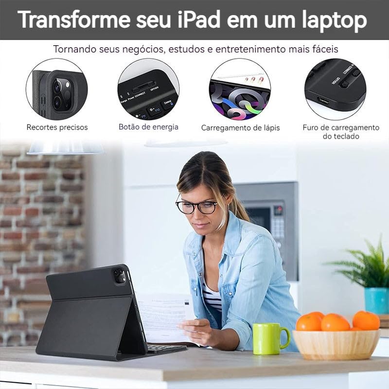 Adequado para A7 Lite teclado de 8,7 polegadas com capa protetora de tablet (rosa) - Imagem 7