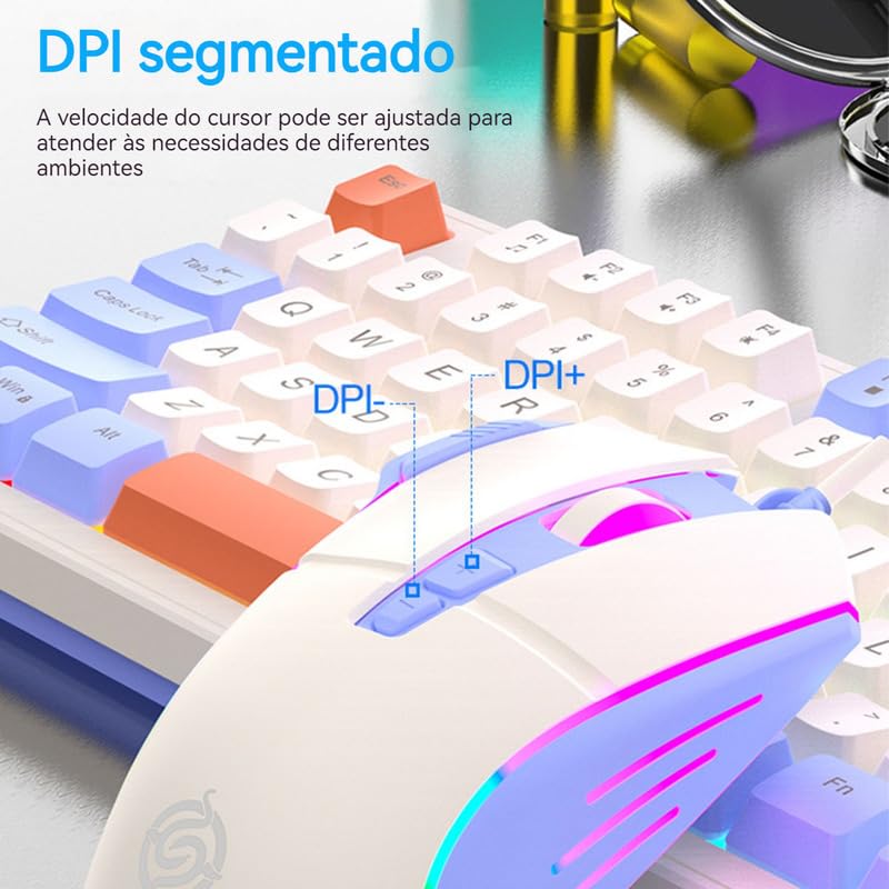 Teclado E Mouse Para Jogos Retroiluminados Coloridos Com Fio - Imagem 9
