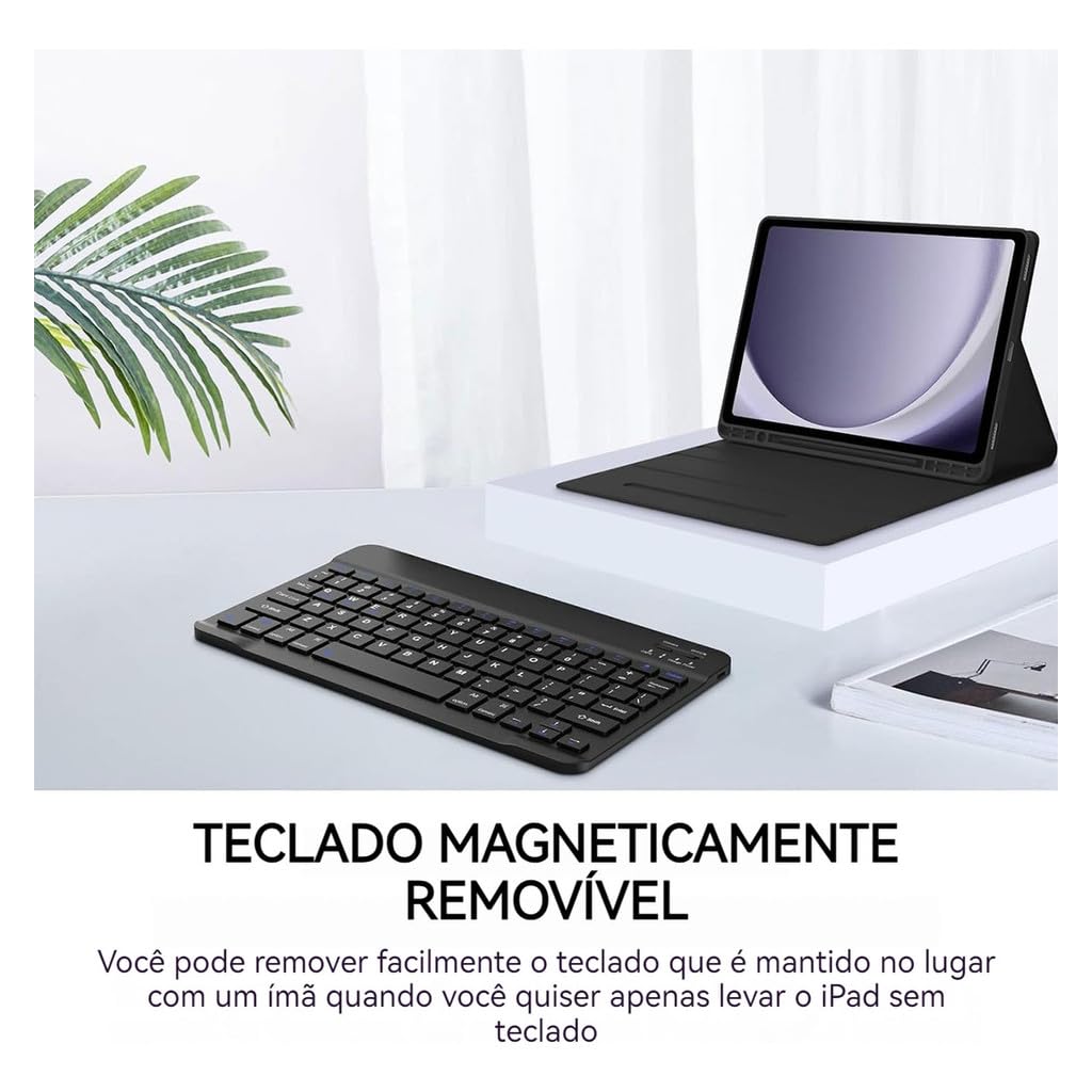 Capa Para Tablet, Capa + Mouse e Teclado Magnético Bluetooth Destacável Para Samsung Tab A7 T500/T505 10.4 (Rosa, Teclado comum) - Imagem 9