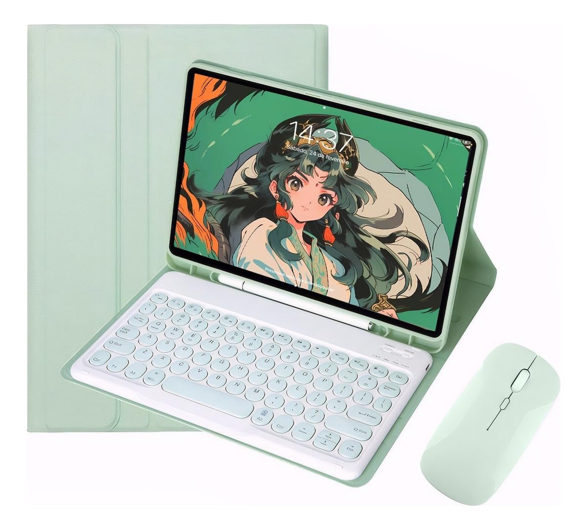Capa Para Tablet, Capa + Mouse e Teclado Magnético Bluetooth Destacável Para IPad 6/5/air1/air2. - Imagem 18
