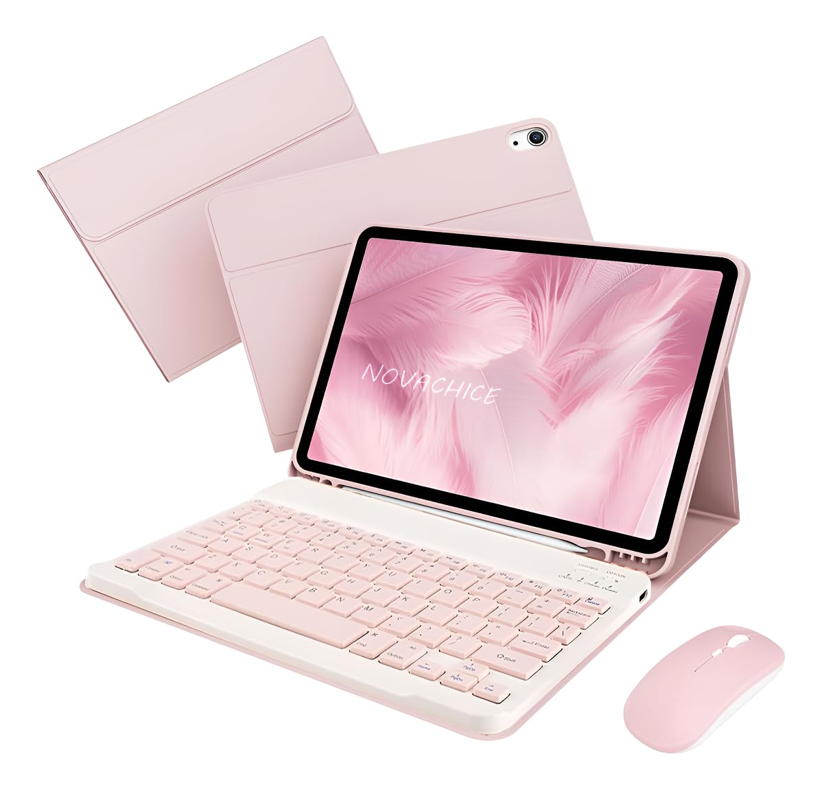 Capa Para Tablet, Capa + Mouse e Teclado Magnético Bluetooth Destacável Para Samsung S6 Lite 10.4 Pol (Verde Escuro, Teclado comum) - Imagem 11