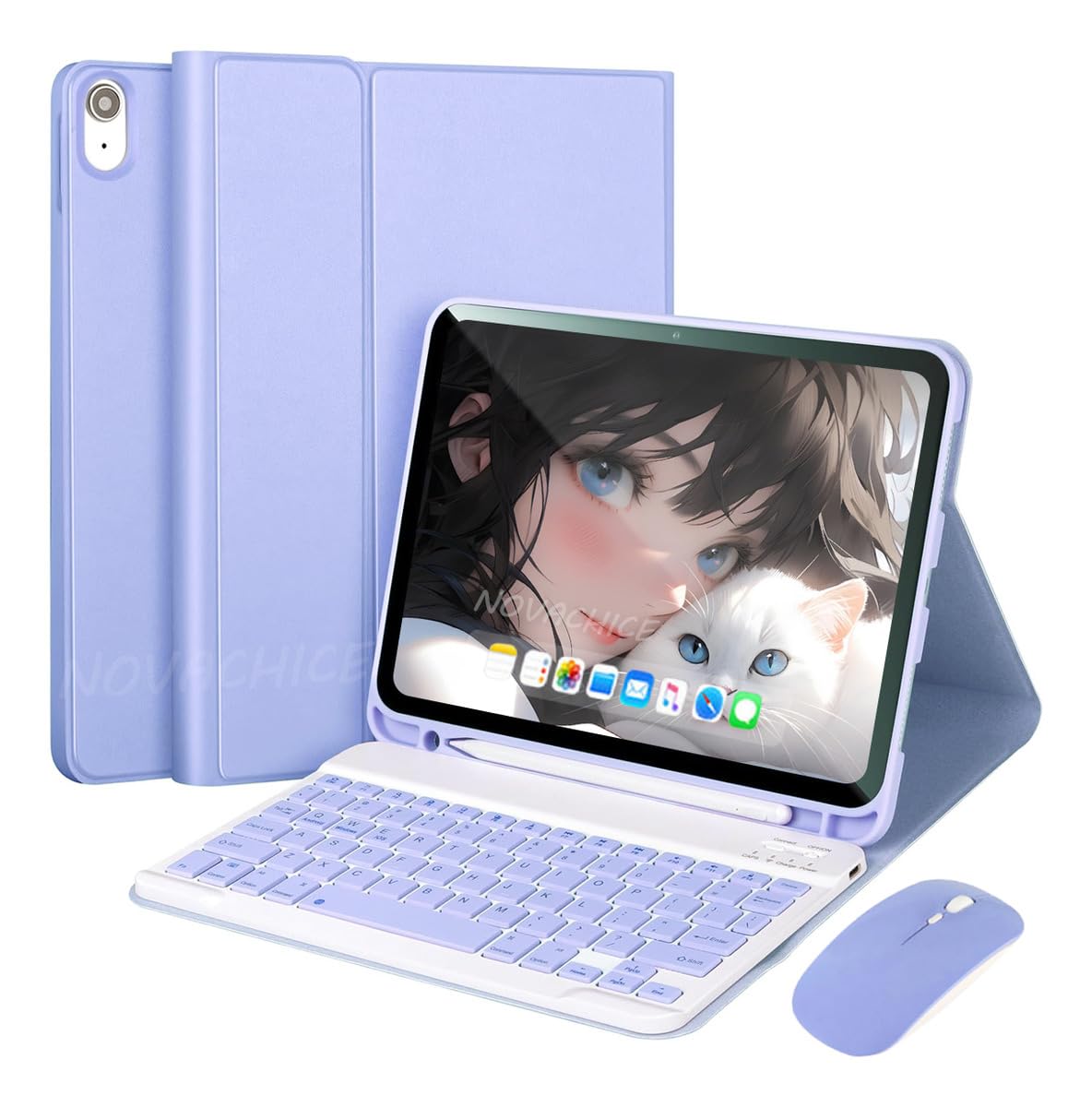 Capa Tablet Com Magnética e Removível Teclado e Mouse Bluetooth, Capa Para Para iPad Pro 2022/2021 12,9 Pol (Preto) - Imagem 14