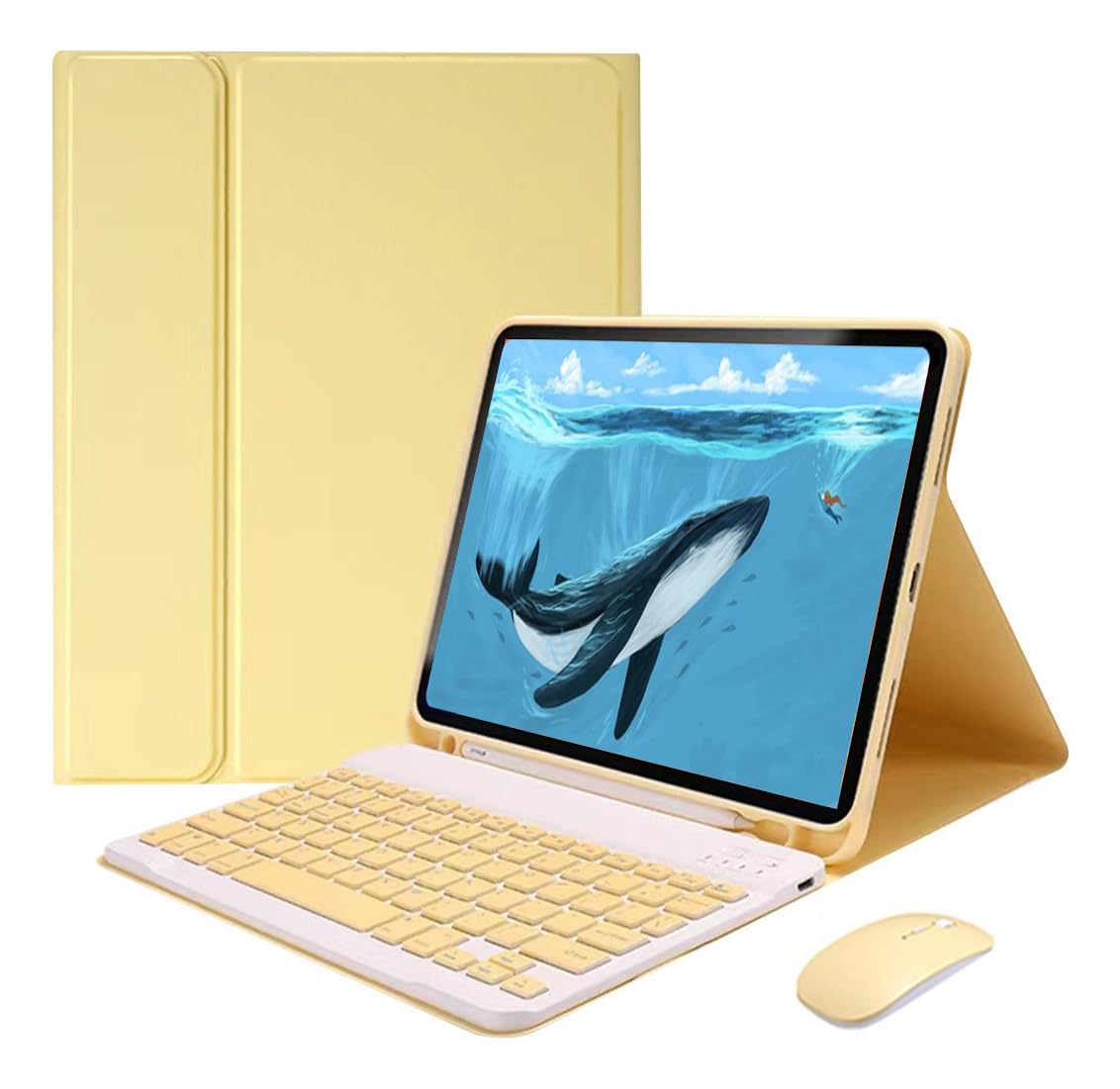 Bluetooth Teclado Para iPad Pro12.9 2018/2020 Com Capa+mouse (cinza lavanda) - Imagem 10