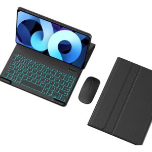Teclado Para Samsung Tab S7 Plus/S7 fe/S8 Plus-12.4in.com Capas+Mouse (Preto, Teclado retroiluminado)