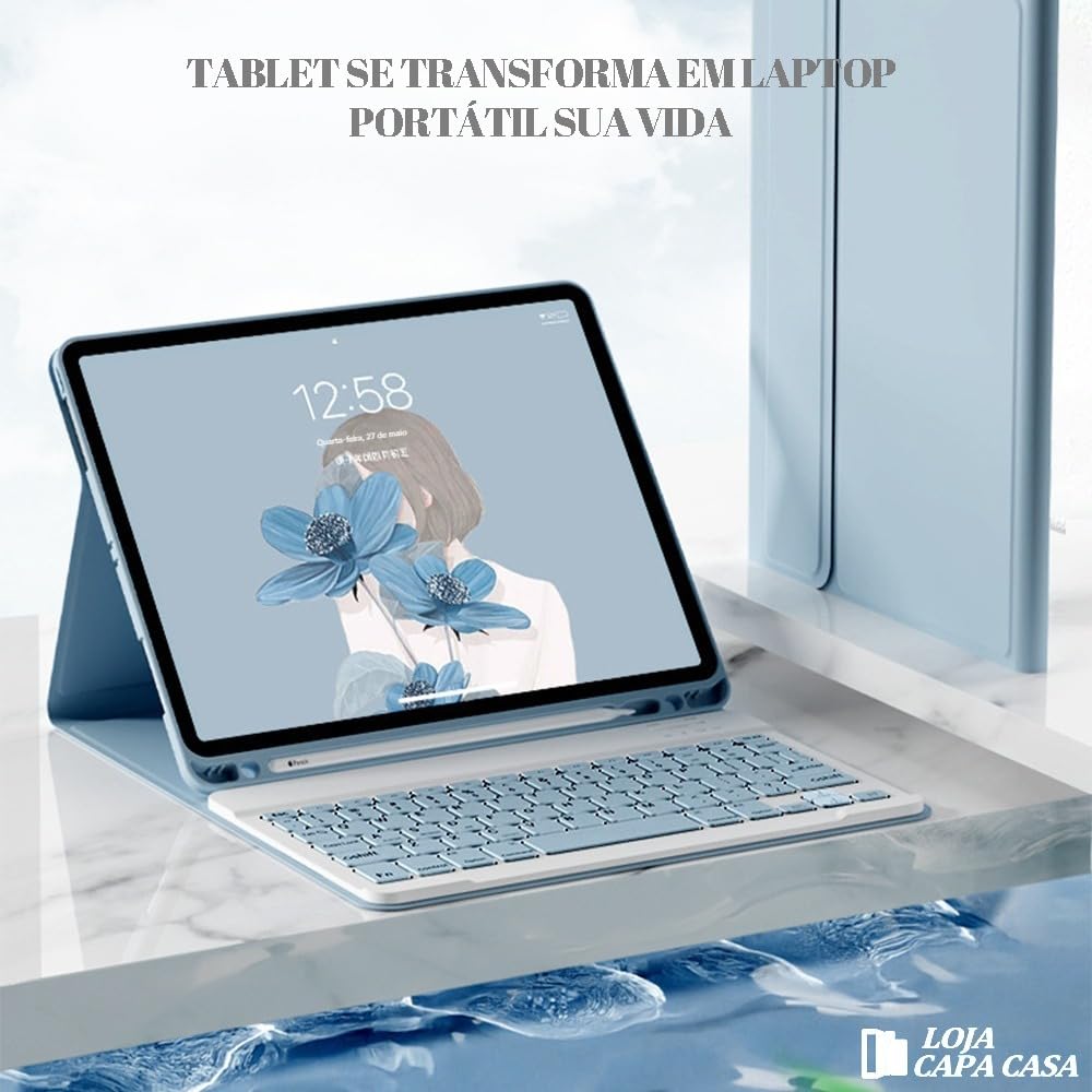 Capa Para Samsung Tab S8 Ultra 14.6 &bluetooth Teclado e Mouse (Preto, Teclado retroiluminado) - Imagem 17