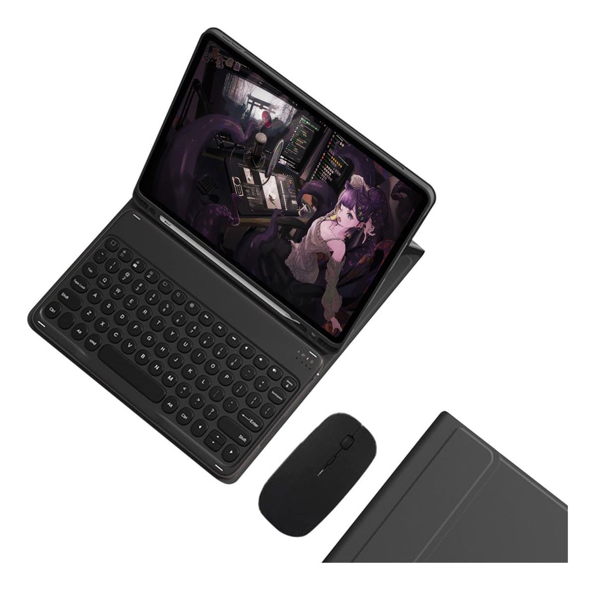 Capa Para Tablet, Capa + Mouse e Teclado Magnético Bluetooth Destacável Para Samsung S6 Lite(10.4 In). - Imagem 14