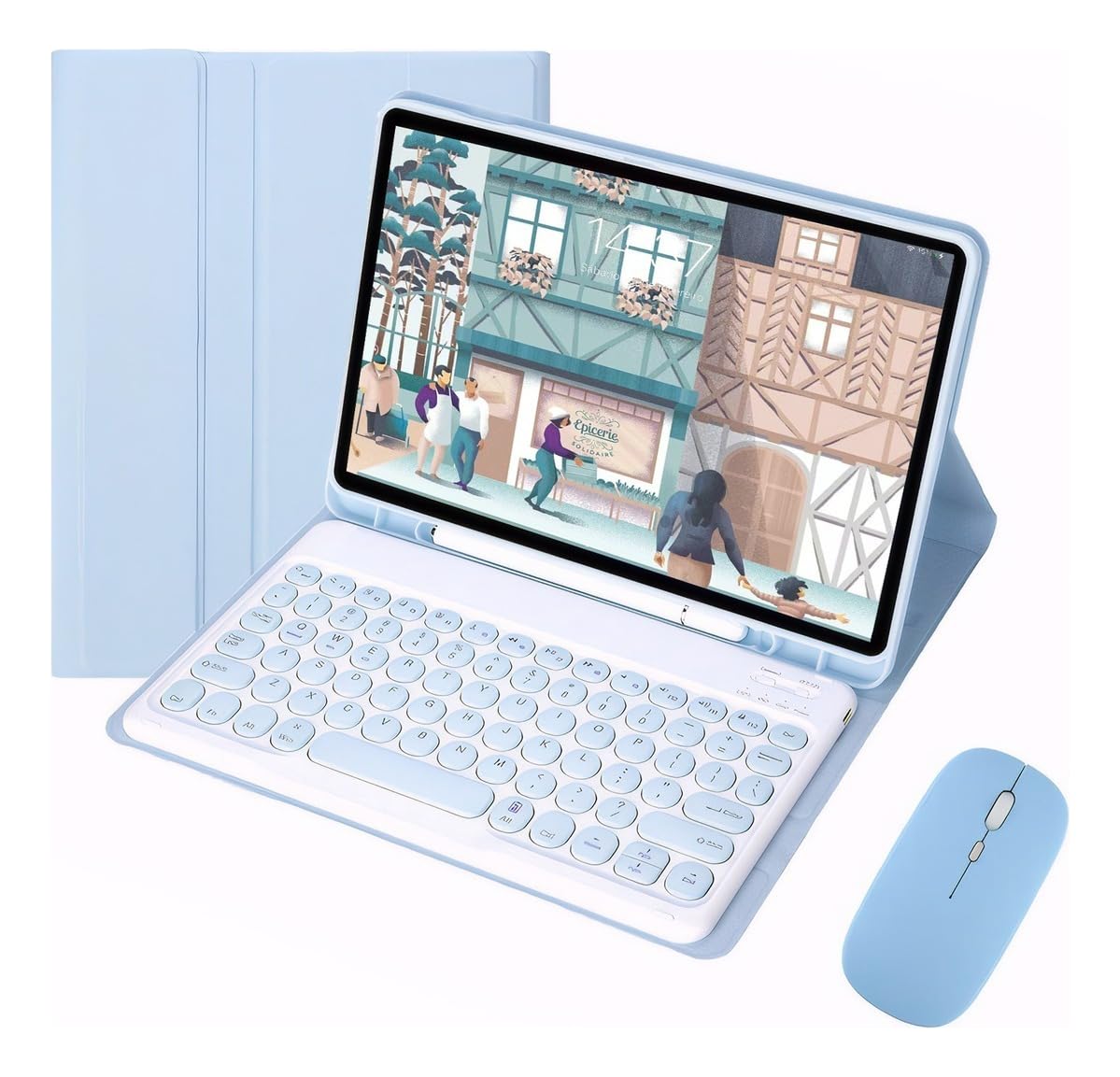 Capa Para Tablet, Capa + Mouse e Teclado Magnético Bluetooth Destacável Para IPad 6/5/air1/air2. - Imagem 12