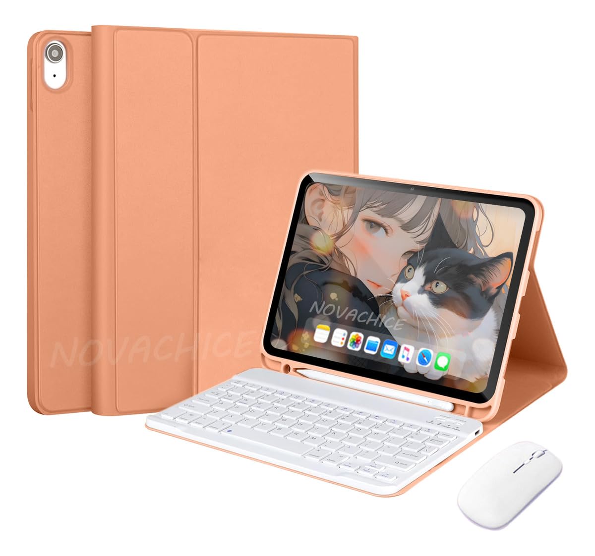 Capa Tablet Com Magnética e Removível Teclado e Mouse Bluetooth, Capa Para Para iPad Pro 2022/2021 12,9 Pol (Preto) - Imagem 12