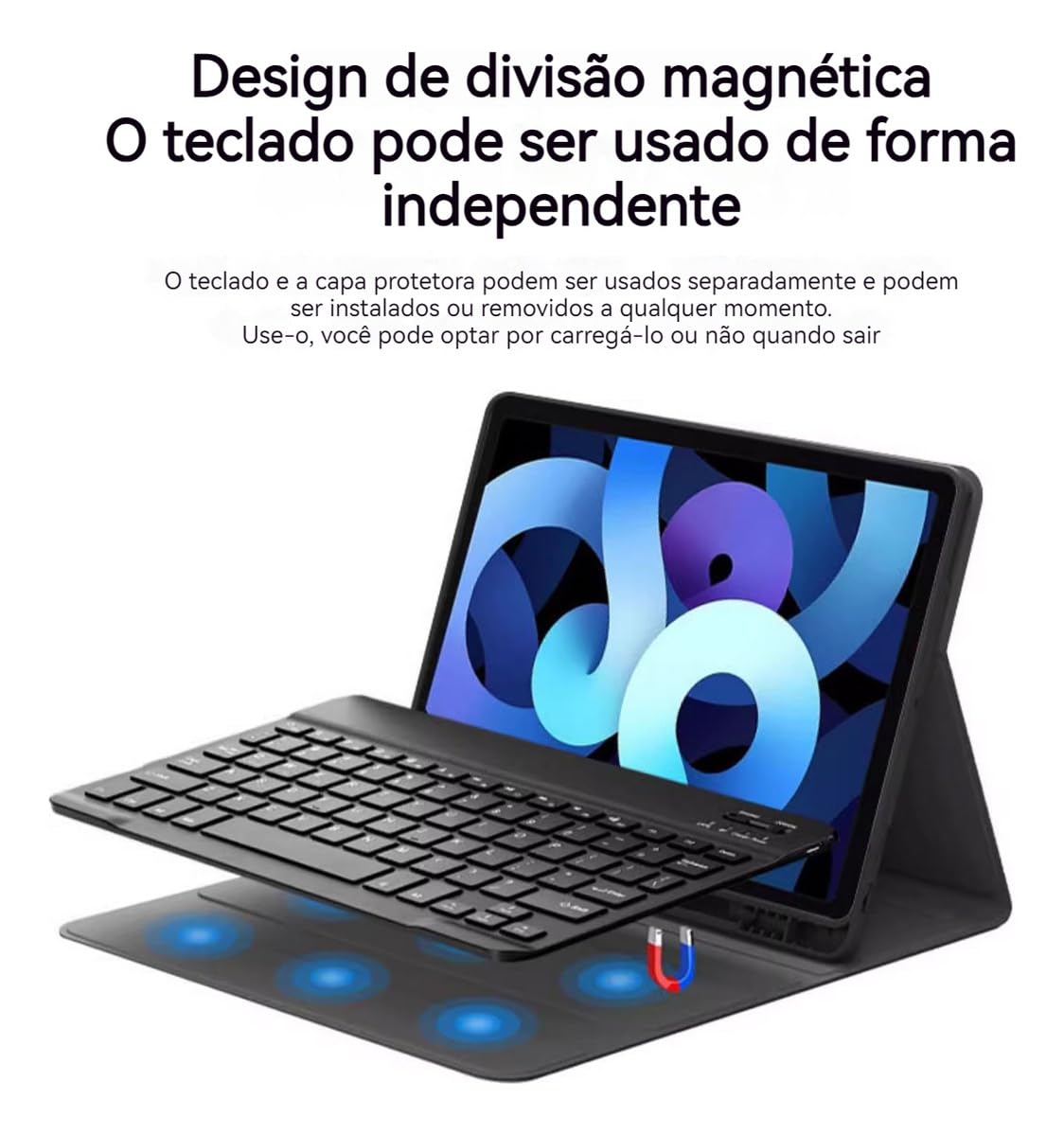 Teclado Para Samsung Tab S7 Plus/S7 fe/S8 Plus-12.4in.com Capas+Mouse (Preto, Teclado retroiluminado) - Imagem 17