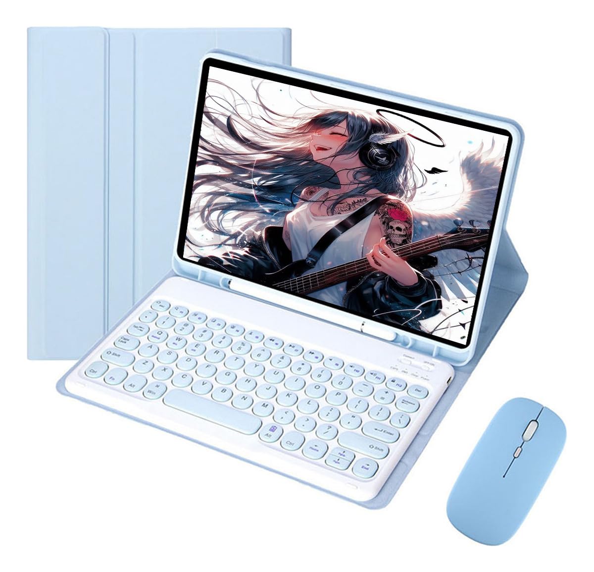 Capa Para Tab S7 Plus/s7fe/s8 Plus Com Redondo Teclado+mouse (Preto) - Imagem 12