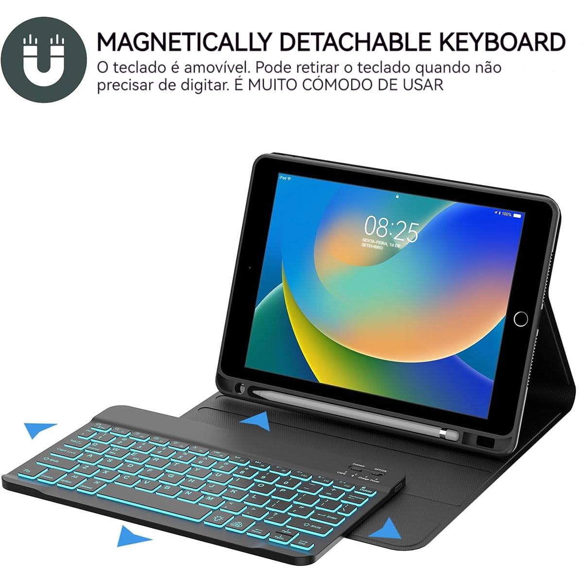 Teclado Touch Screen +Capa Para Tab Samsung A8 10.5 - Imagem 14