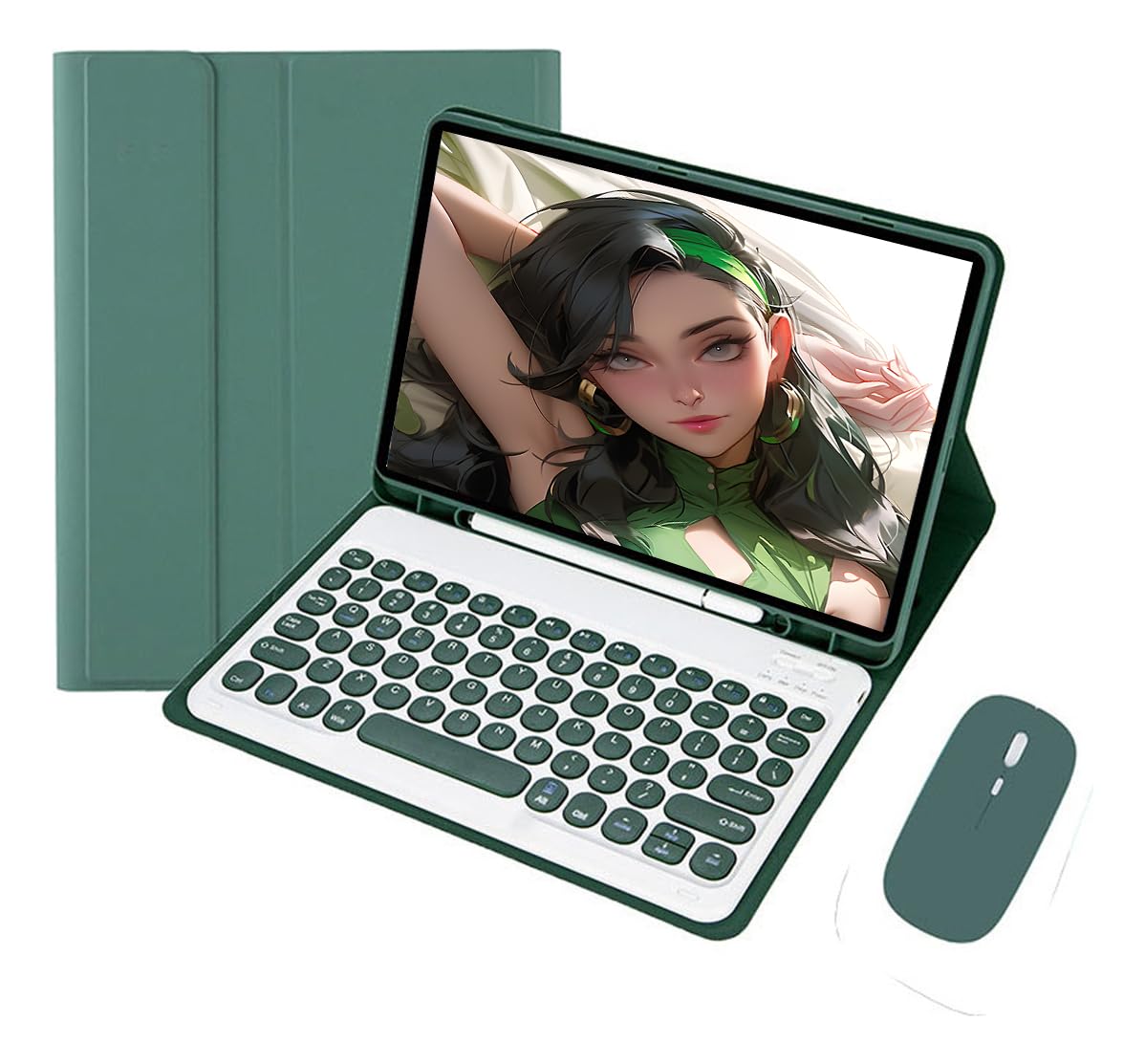 Capa Para Tab S7 Plus/s7fe/s8 Plus Com Redondo Teclado+mouse (Preto) - Imagem 18