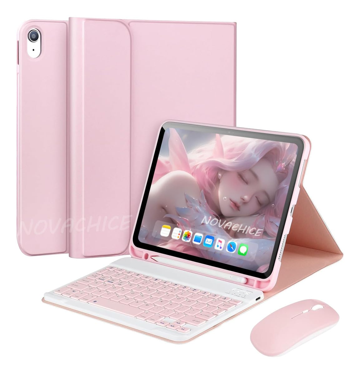 Capa Para Tablet, Capa + Mouse e Teclado Magnético Bluetooth Destacável Para IPad 9ª/ 8ª /7ª Geração (Preto, Teclado comum) - Imagem 13