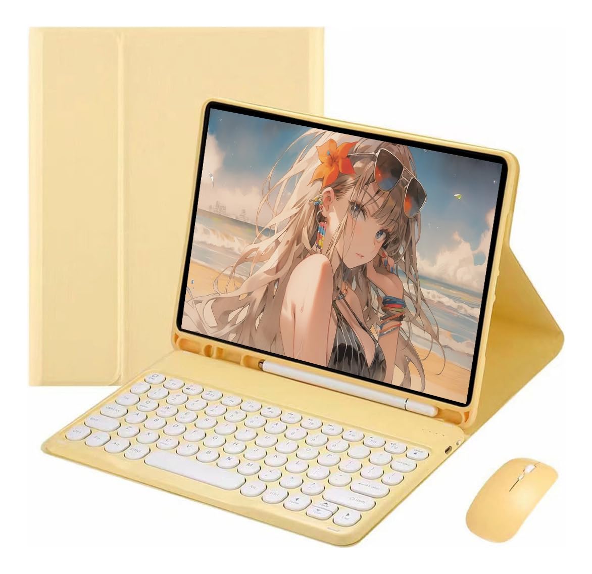 Capa Para Tab S7 Plus/s7fe/s8 Plus Com Redondo Teclado+mouse (Preto) - Imagem 17