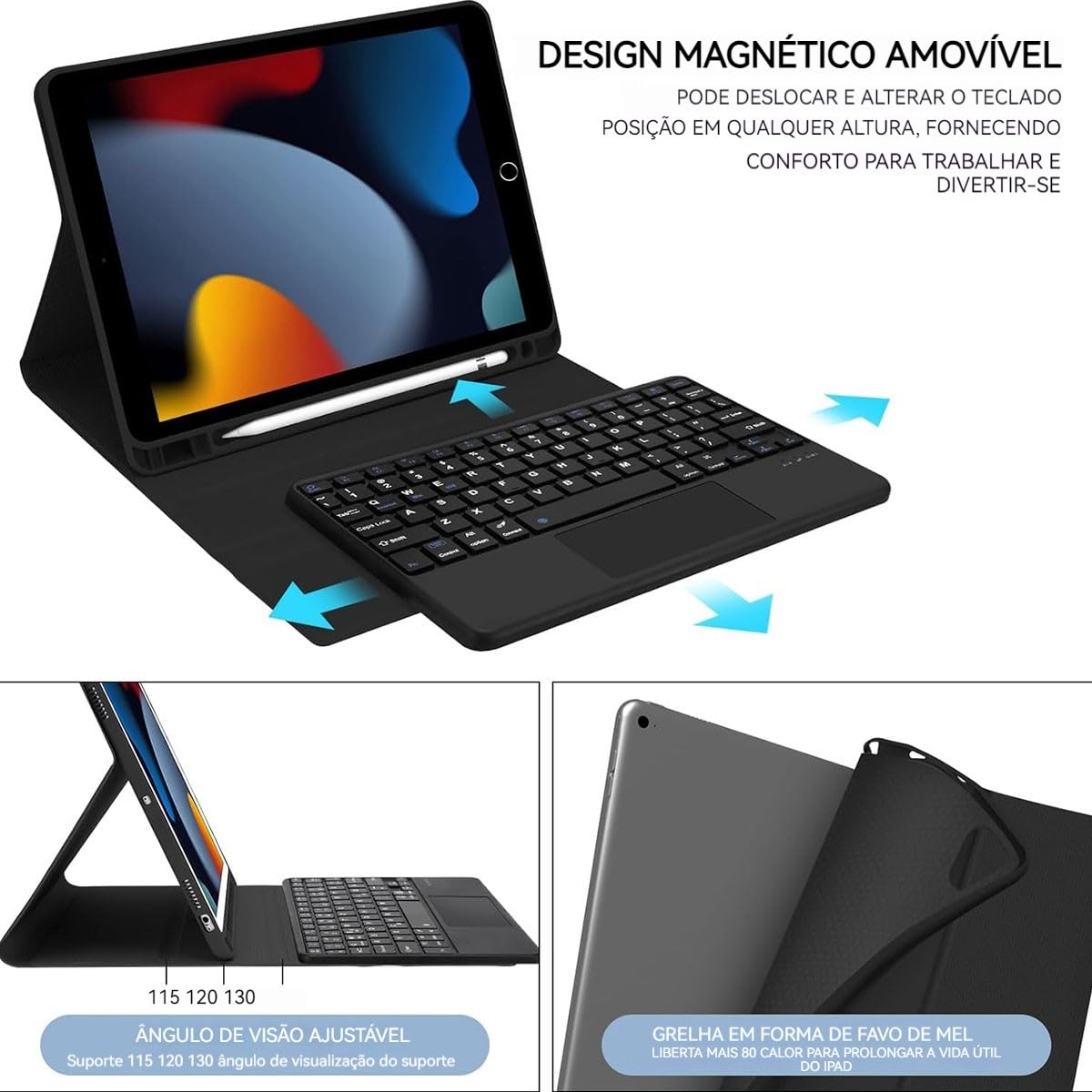 Capa De Teclado Sem Fio Bluetooth Para Samsung Tab S7/s8 - Imagem 29