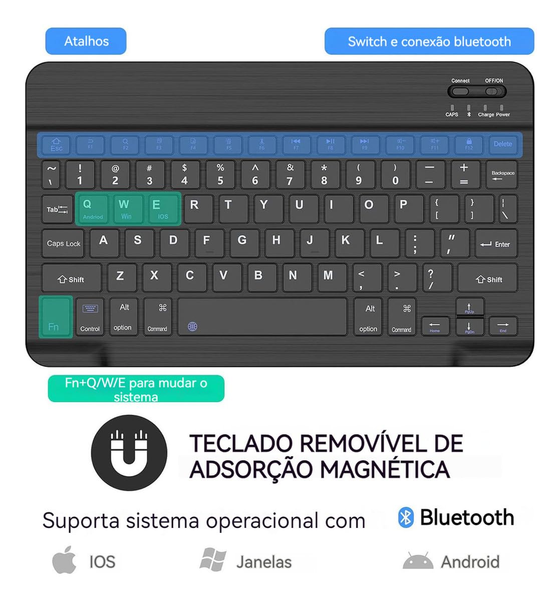 Teclado Para Samsung Tab S7 Plus/S7 fe/S8 Plus-12.4in.com Capas+Mouse (Preto, Teclado retroiluminado) - Imagem 22