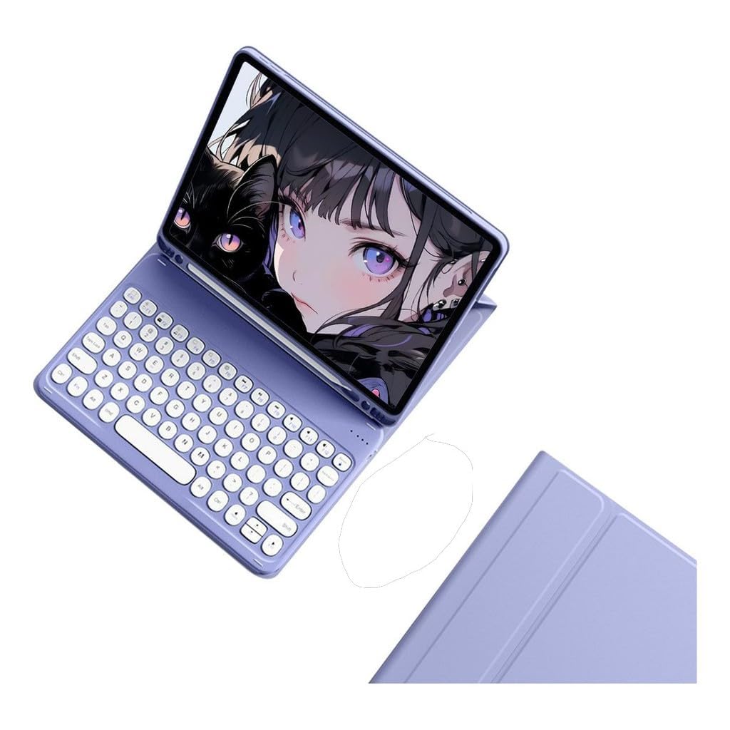 Adequado para iPad Air / Air2 9,7 polegadas tablet capa protetora com teclado, ultra-fino e anti queda (Cinzento Lavanda, Modelo normal)