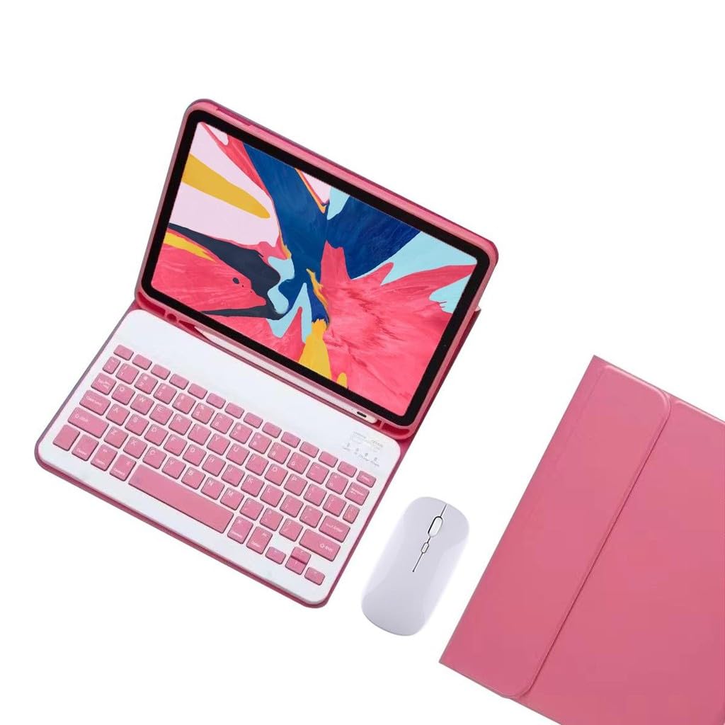 Capa Para Tablet, Capa + Mouse e Teclado Magnético Bluetooth Destacável Para Samsung Tab A7 T500/T505 10.4 (Rosa, Teclado comum) - Imagem 10