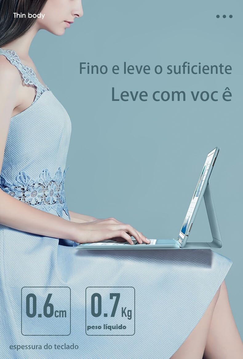 Capa Para Tablet, Capa + Mouse e Teclado Magnético Bluetooth Destacável Para IPad 6/5/air1/air2. - Imagem 2