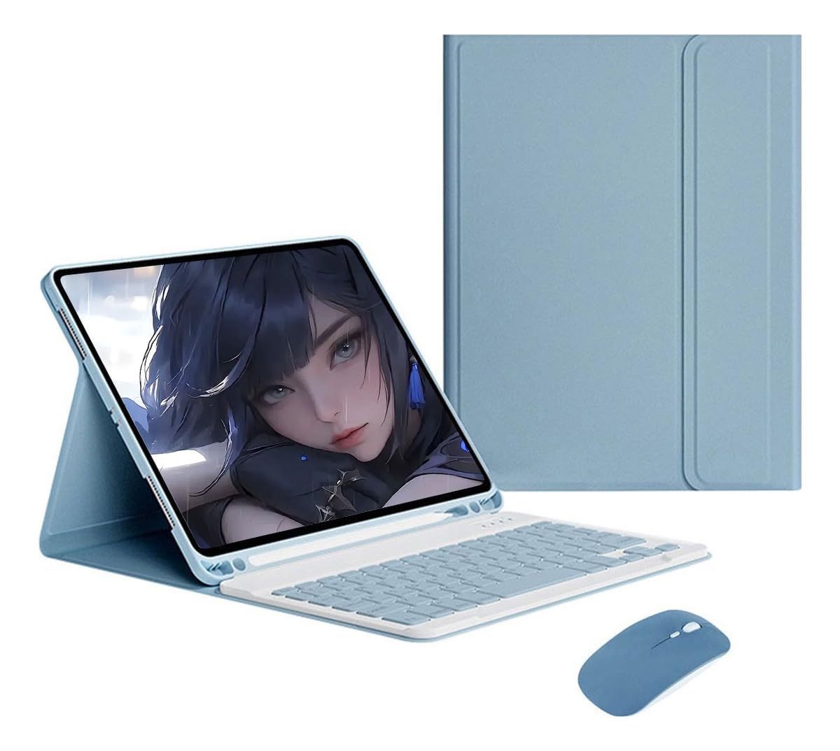 Capa Para Tablet, Capa + Mouse e Teclado Magnético Bluetooth Destacável Para Samsung Tablet A8 (Tartrazine, Teclado comum) - Imagem 8