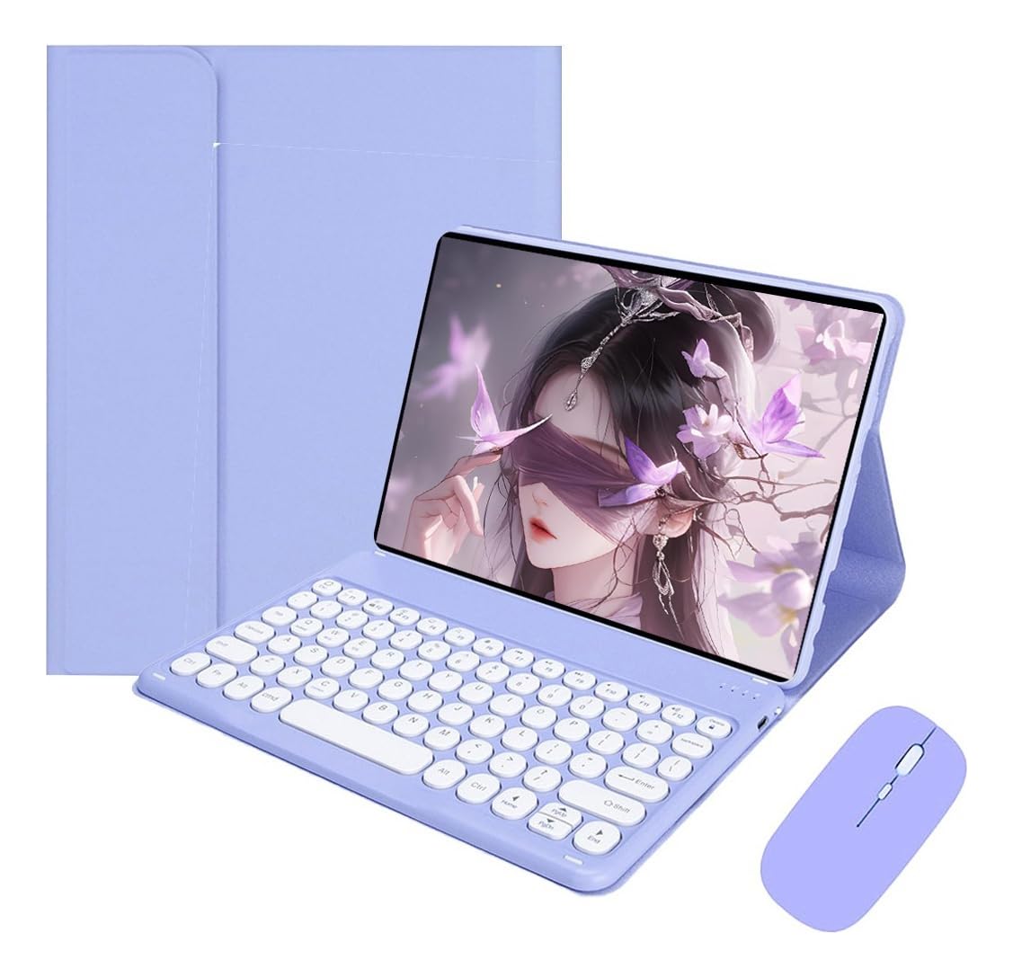 Capa Para Tab S7 Plus/s7fe/s8 Plus Com Redondo Teclado+mouse (Preto) - Imagem 16