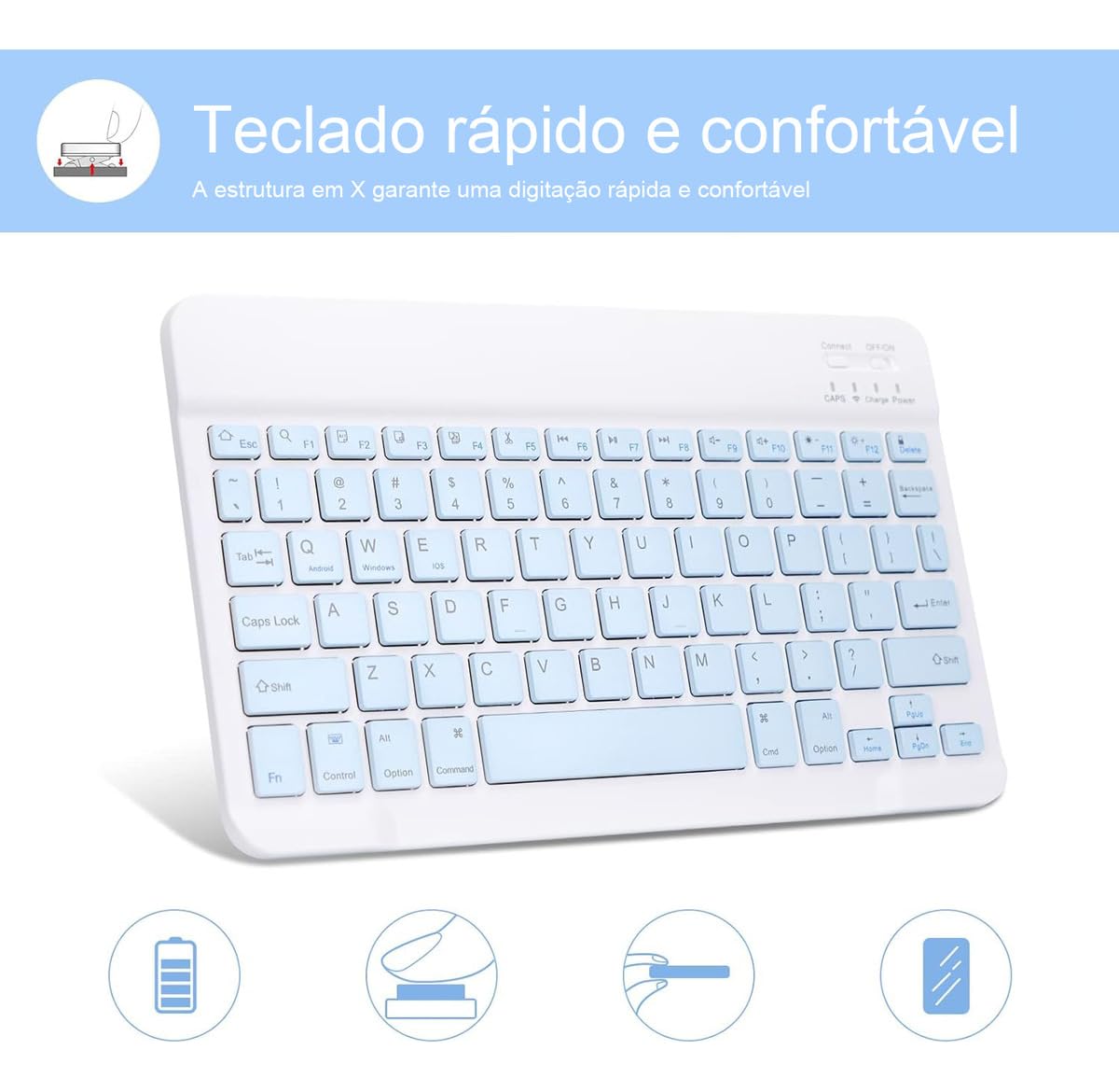 Capa Para Tablet, Capa + Mouse e Teclado Magnético Bluetooth Destacável Para Samsung Tablet A8 (Tartrazine, Teclado comum) - Imagem 12