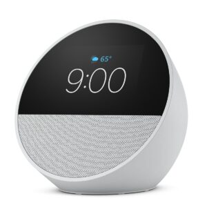 Ótimo para criados-mudos, escritórios e cozinhas, despertador inteligente com Alexa Early Access, Preto