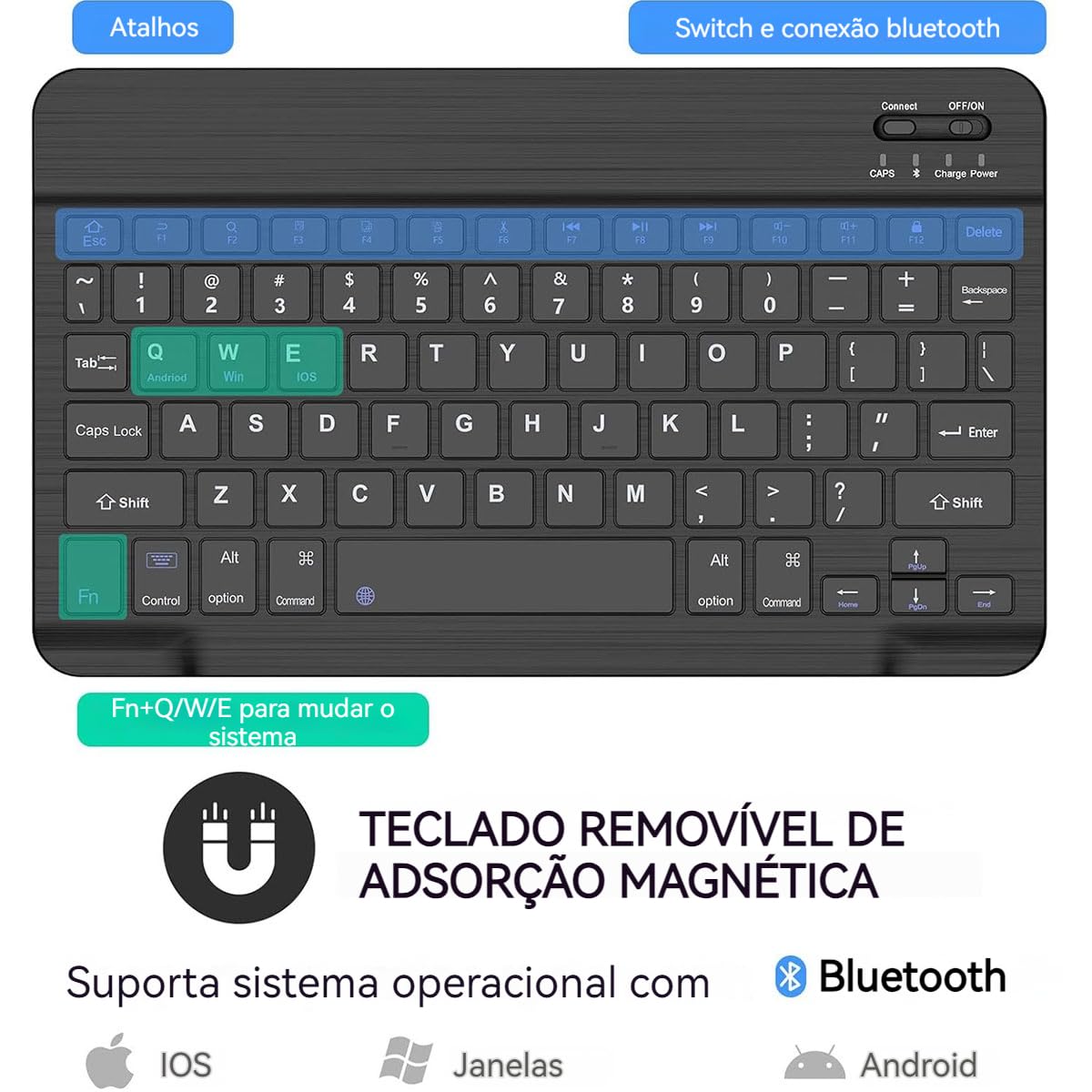 Teclado Touch Screen +Capa Para Tab Samsung A8 10.5 - Imagem 6