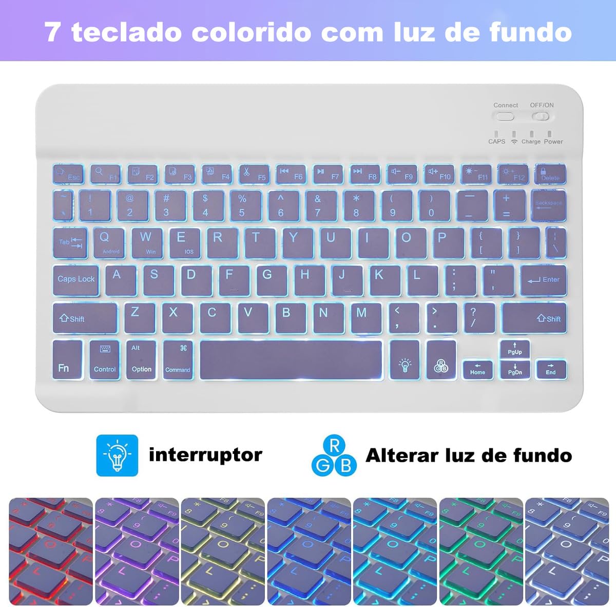 Capa Para Tablet, Capa + Mouse e Teclado Magnético Bluetooth Destacável Para Samsung S6 Lite 10.4 Pol (Verde Escuro, Teclado comum) - Imagem 17
