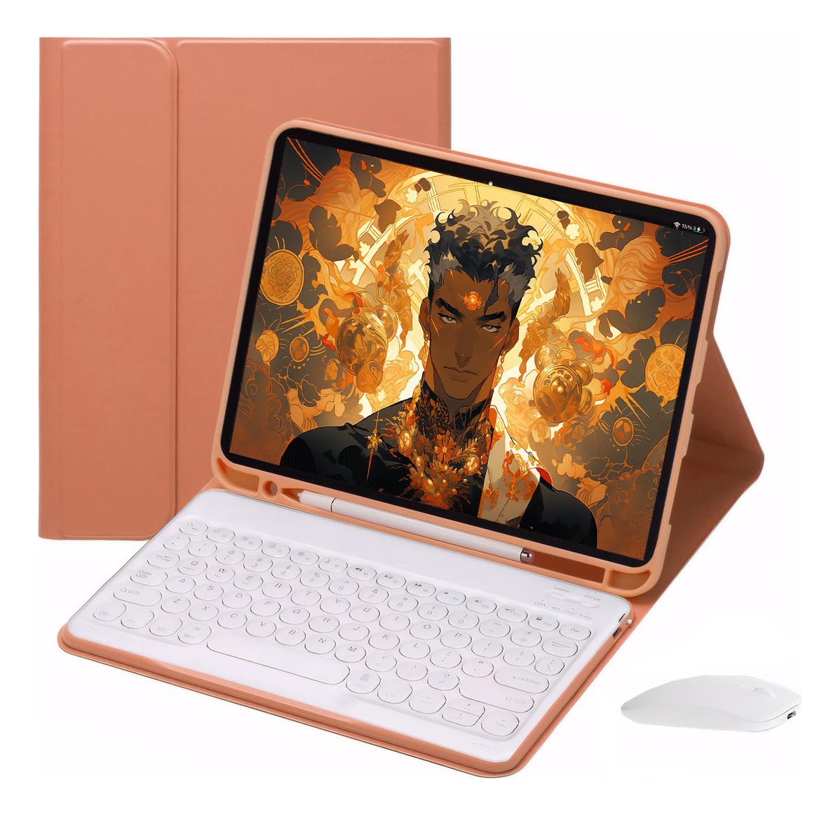 Capa Para Tab S7 Plus/s7fe/s8 Plus Com Redondo Teclado+mouse (Preto) - Imagem 13