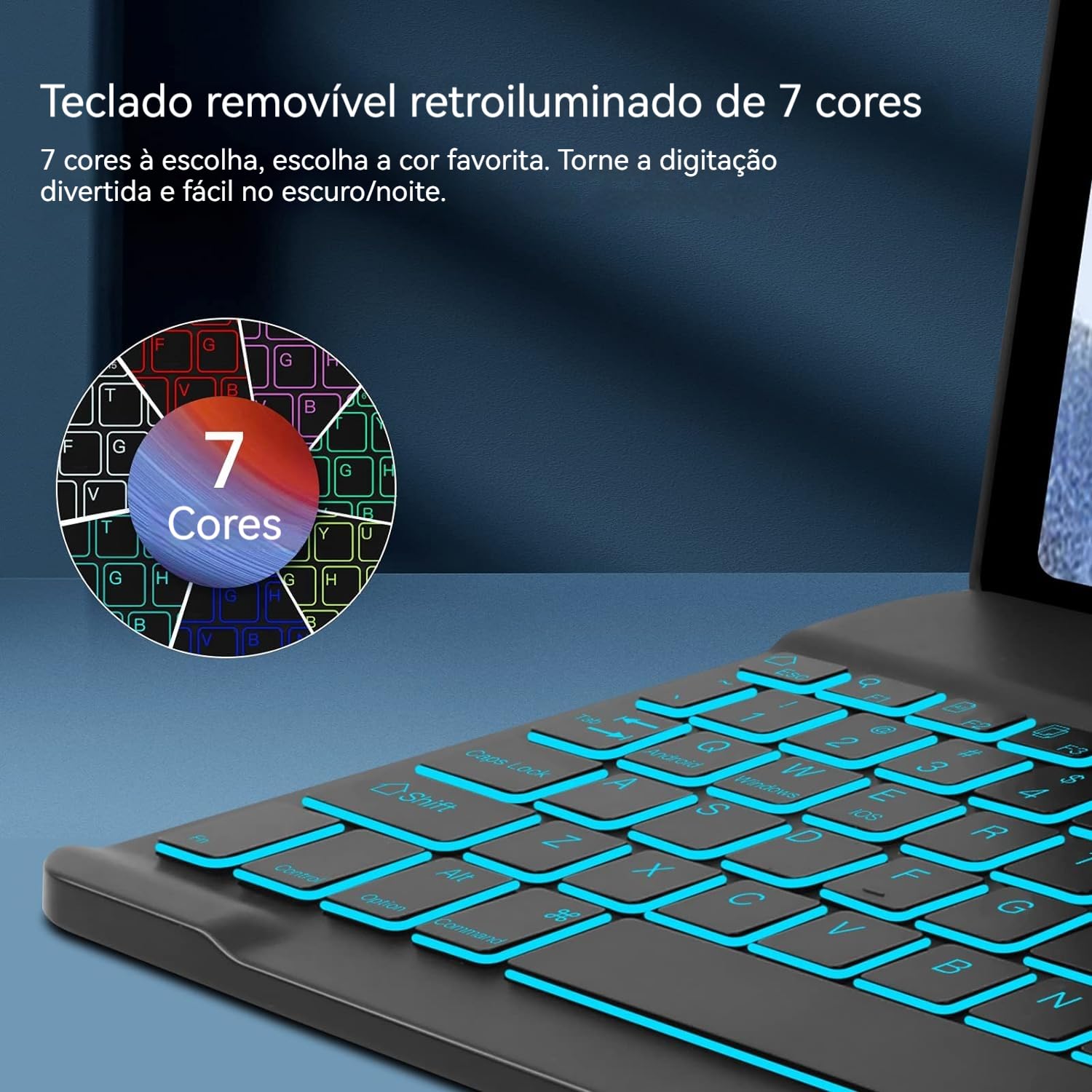Capa De Teclado Sem Fio Bluetooth Para Samsung Tab S7/s8 - Imagem 25