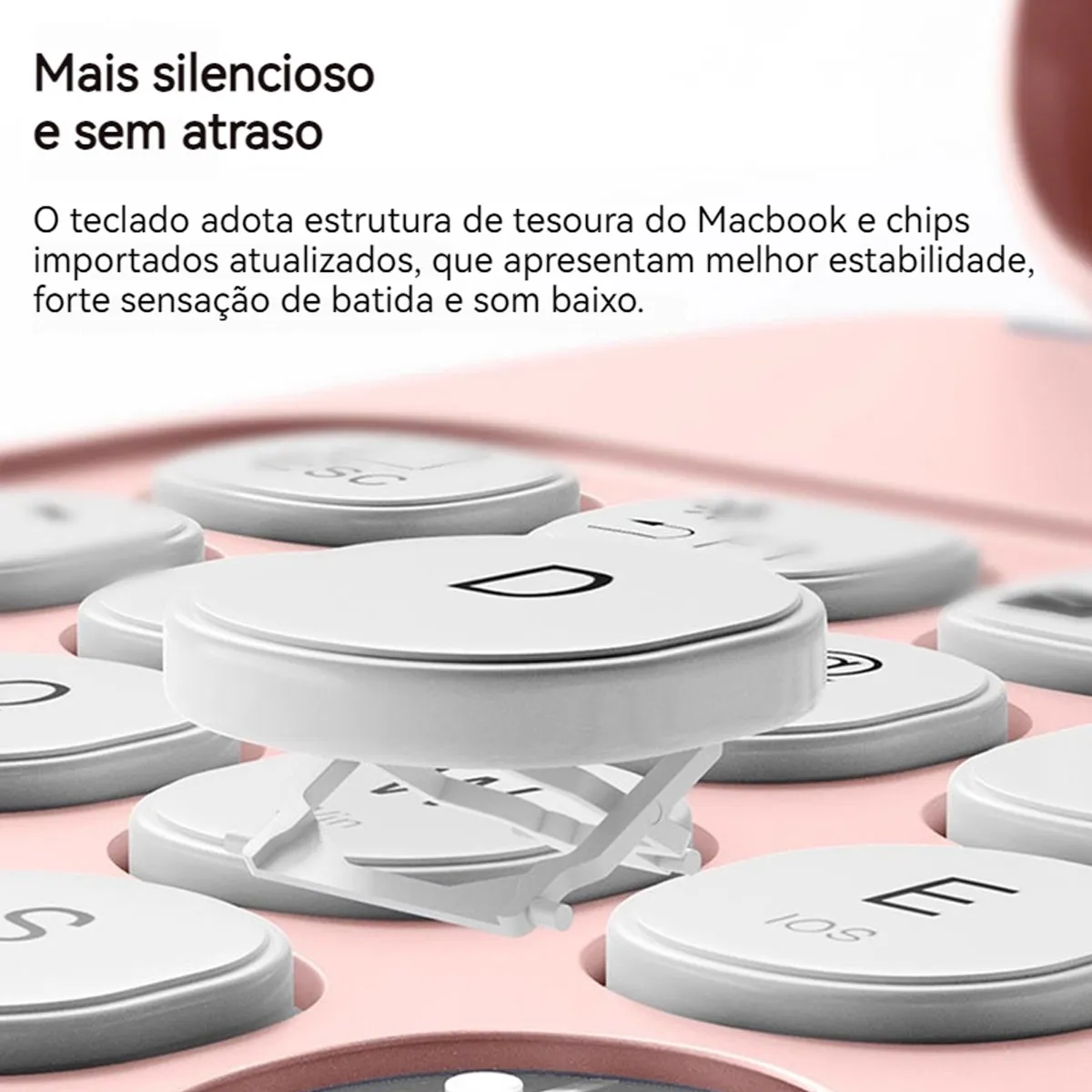 Capa Com Slot Para Caneta + Teclado Redondo Para iPad 9 - Imagem 6