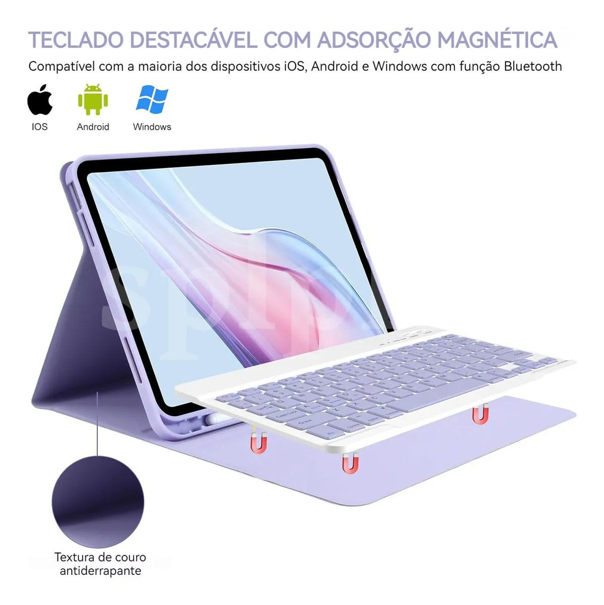 Teclado Bluetooth + Capa + Mouse Para iPad 9ª 8ª 7ª Geração - Imagem 5