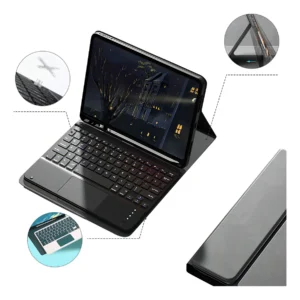 Splplus Para iPad 9/8/7ª Capa de Couro Para Teclado Sem Fio Cor Preto Teclado Touchpad