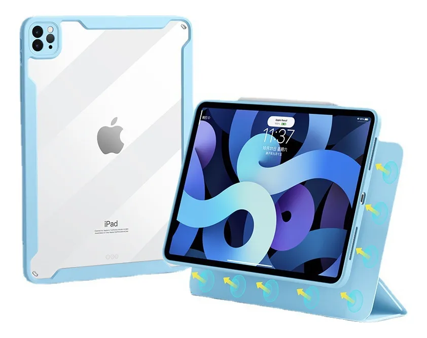 Capa Para iPad Geração 9/8/7 Com Teclado E Mouse Redondo Cor Tartrazina capa redonda teclado mouse - Imagem 7