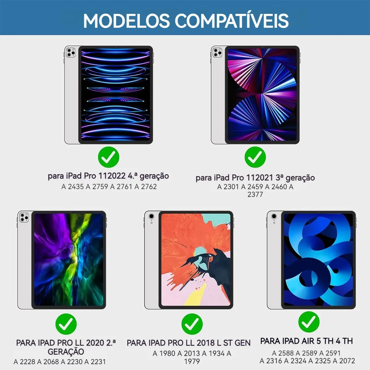 Teclado Touch + Mouse Recarregável + Capa Para iPad Pro 11 - Imagem 10