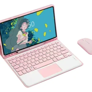 Teclado Touch + Mouse Recarregável + Capa Para Tab S7/s8 Cor Teclado E Rato Rosa Shell & Touch