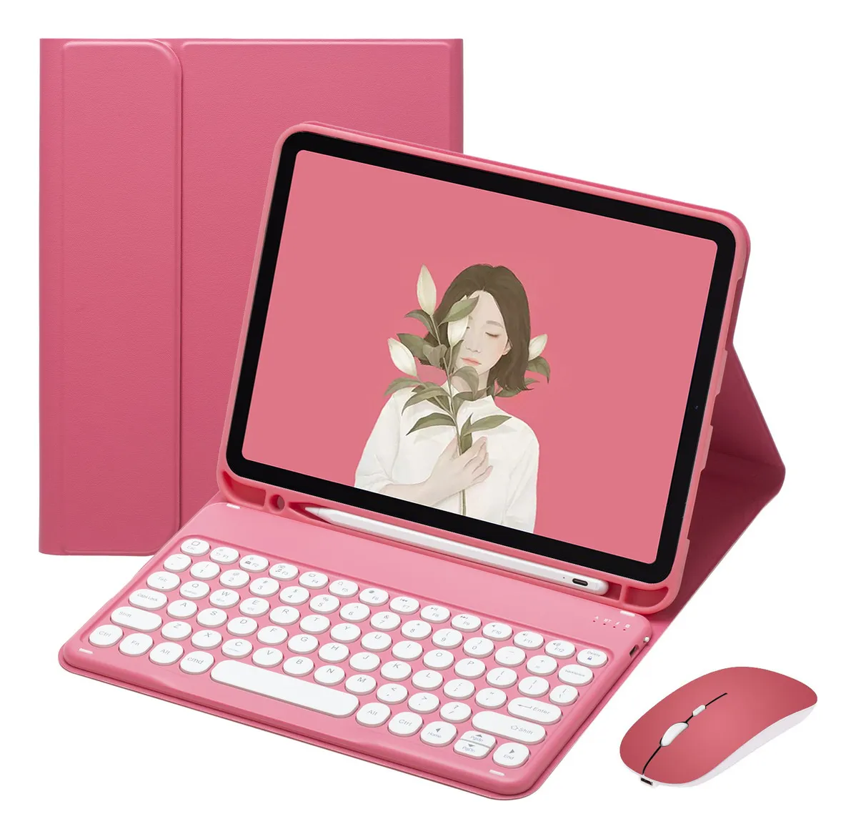 Capa + Teclado Iluminado Bluetooth Para Tab A8 10.5 X200x205 Cor Ouro + Teclado Iluminado - Imagem 12