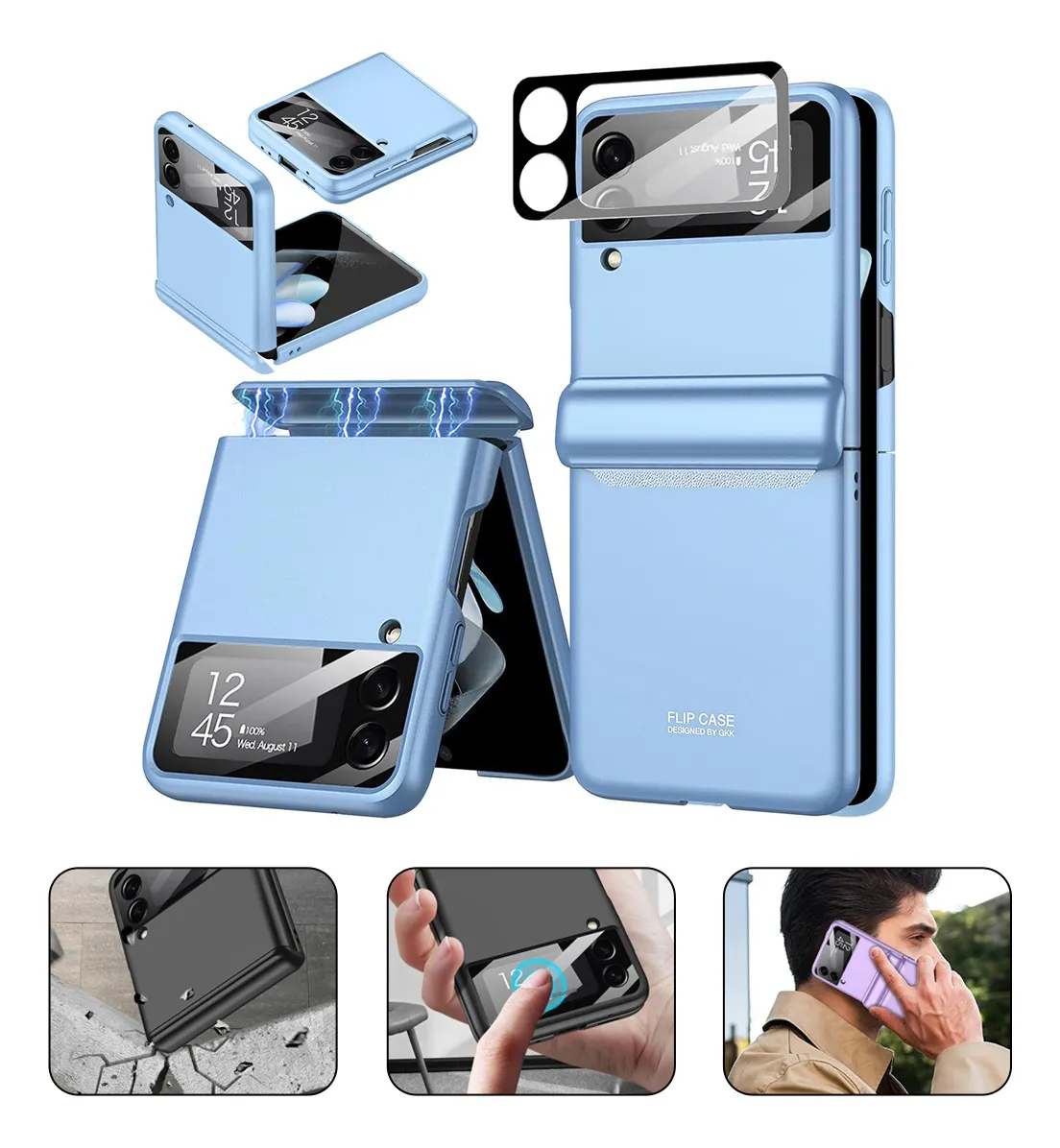 Capa Dobrável Magnética Com Tudo Incluído Para Samsung Flip4 - Imagem 9