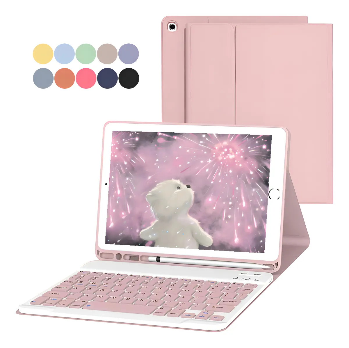 Teclado Inteligente Sem Fio e Capa Para Samsung Tab A7 (10,4) Cor Preto Preto Teclado - Imagem 4