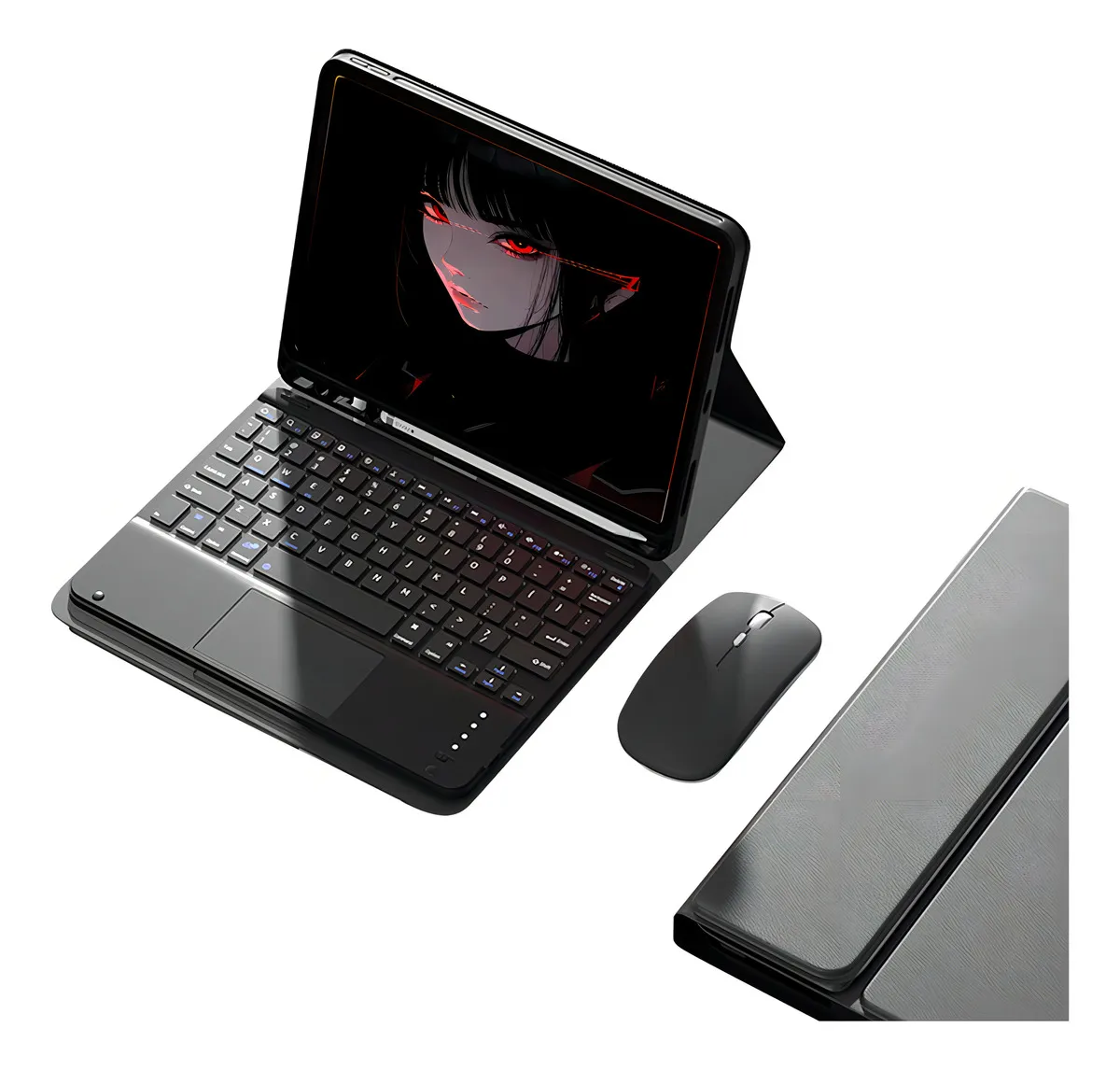 Capa + Teclado Touch + Mouse Para iPad 7ª/8ª/9ª Geração Cor Rosa + Teclado Touchpad + Mouse Bluetooth - Imagem 10
