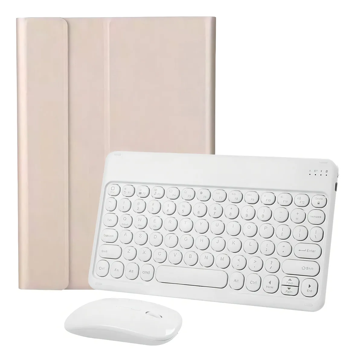 Capa Teclado Mouse Sem Fio Bluetooth Rosa Samsung Tab A7 T500 T505 SPLPLUS - Imagem 12